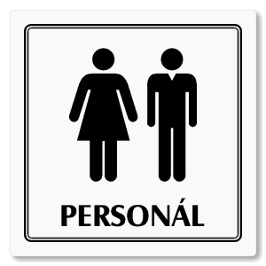 WC společné, personál, 100x100mm, bílá, Utah